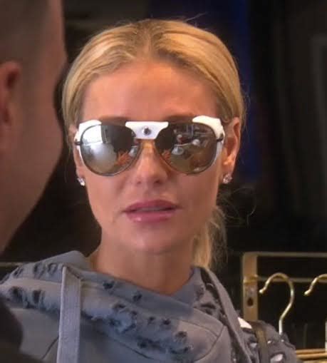 Dorit Kemsley S White Leather Aviator Sunglasses Big Blonde Hair