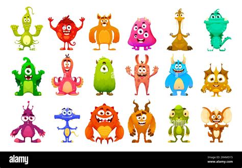 Cartoon Monster Characters Cute Comic Mutants Funny Halloween