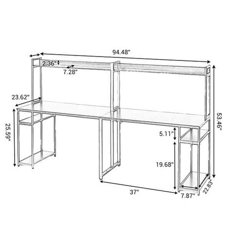 Multifunction Home Office Double Workstation Desk Two Person Computer