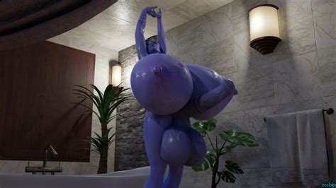 Overwatch Hentai Art Blue Hair Blizzard Entertainment Veiny Testicles Blue Skin Short Hair