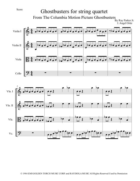 Ghostbusters Arr Jos Angel Ortiz Ramirez By Ray Parker Jr Sheet