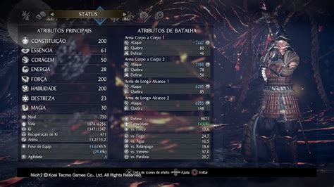 Nioh 2 Build do Mataza Mestre das Lanças Susano Build detalhada