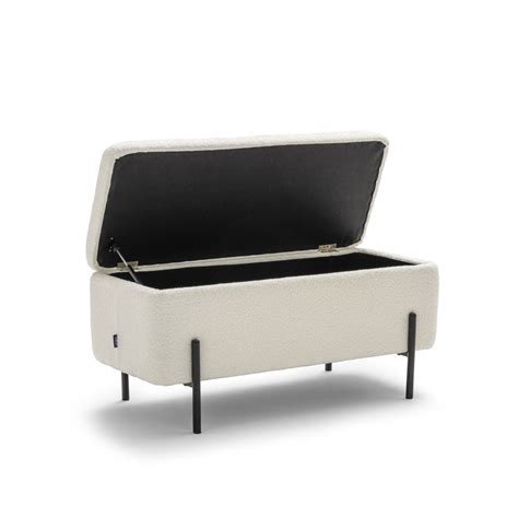 Banc Coffre En Tissu Bouclette Et M Tal L Cm Drawer Kos Drawer