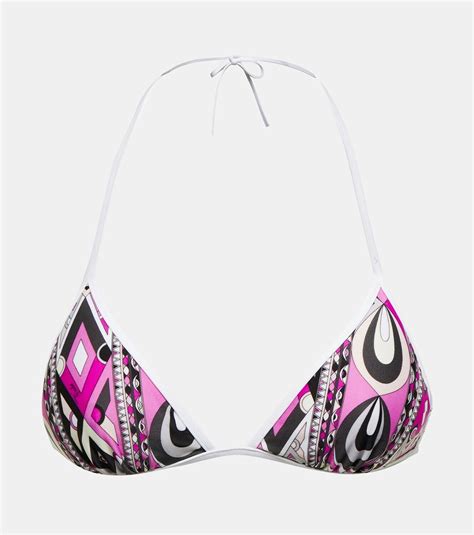 Pucci Printed Bikini Top Emilio Pucci