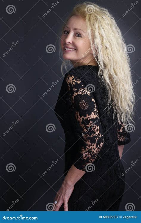 Elegant Mature Woman Posing Stock Photo Image