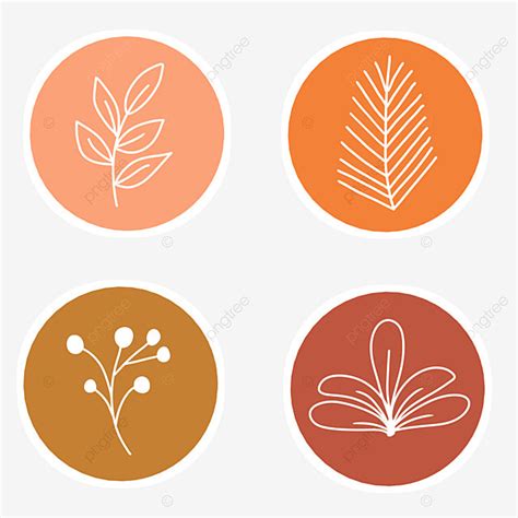 Cute Sticker Set Hd Transparent Cute Sticker Set Botanical With Orange