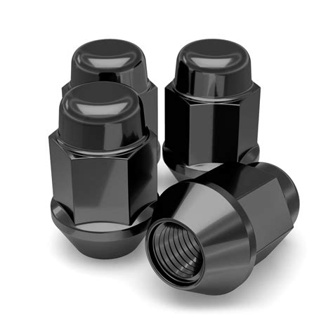 White Knight 911709sbk Black Chrome M14 X 150 Bulge Acorn Lug Nut 4 Pack