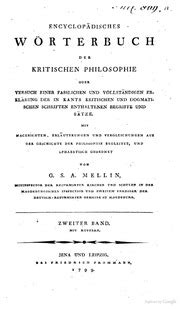 Encyclop Disches W Rterbuch Der Kritischen Philosophie Oder Versuch