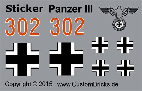 Custombricksde Custom Sticker Decals Panzer Tank Fahrzeuge Vehicle