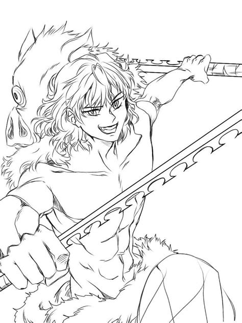 Demon Slayer Coloring Pages Inosuke Sorayazaviyar Sexiezpicz Web Porn