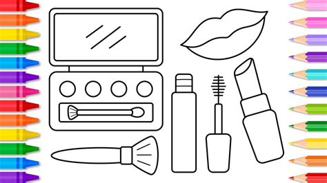 How To Draw And Color Fun Makeup Tools Makeup Tools Drawing And