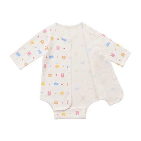 HOT BISCUITS ミキハウス 長袖ボディシャツ 前開き ブルー マルチカラー cm cm ホットビスケッツ ミキハウス