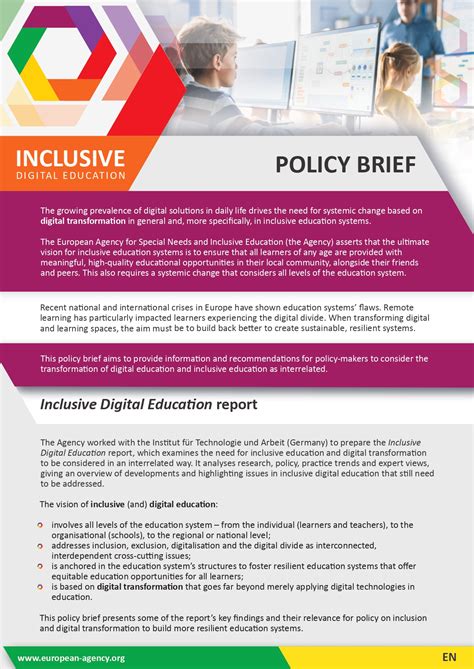 Inclusive Digital Education – Policy Brief | Inclusive Education in Action