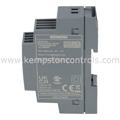 Siemens 6EP4683-6LB00-0AY0 SIEMENS LOGO! ICL230 INRUSH CURRENT LIMITER ...