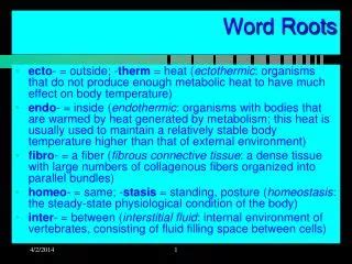 Ppt Building Vocabulary From Word Roots Powerpoint Presentation Free