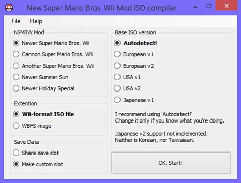 New Super Mario Bros. Wii Mod Compiler - GameBrew