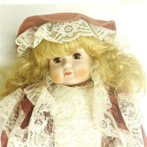 Vintage Victorian Porcelain Doll Lace Corduroy Dress Boots Blonde Brown Eyes Etsy Di