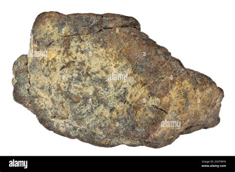 Fragment Of The Nwa 869 Meteorite Isolated On White Background Stock