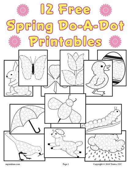 12 Spring Do A Dot Printables Do A Dot Shape Coloring Pages Preschool Crafts