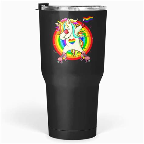 Unicorns Unicorn Gay Pride Flag Roller Skating Lgbtq Rainbow Tumblers Oz Sold By Studio