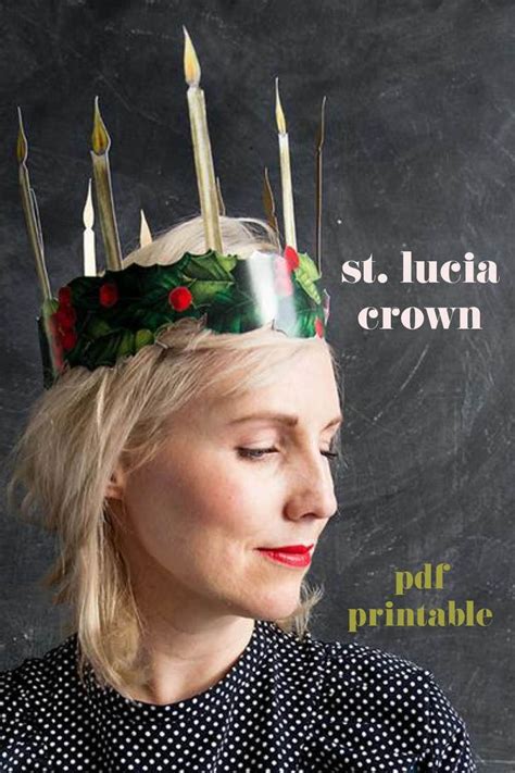 Day 2: Printable St. Lucia crown | Christmas tea party, Christmas tea ...