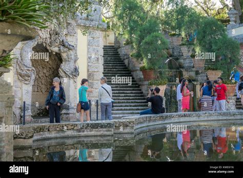 Ornate Gardens At Vizcaya Museum Coconut Grove Florida Stock Photo