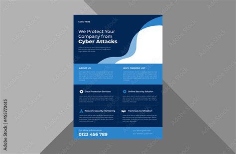 cyber security flyer design template. cyber security protection poster ...