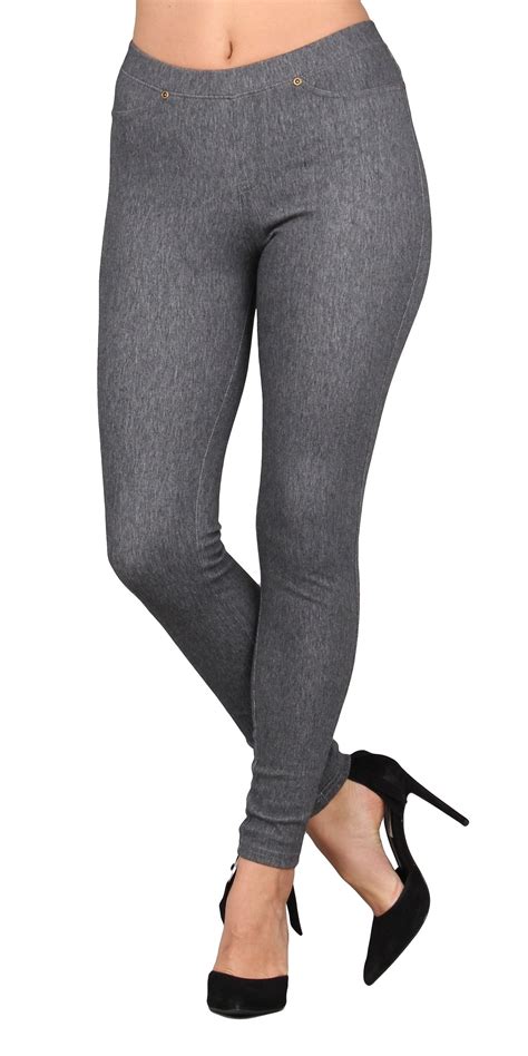 Womens Solid Denim Jeggings —