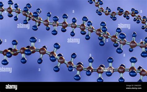A 3d Rendering Of A Polymer Chain The Chain Is Made Up Of Individual