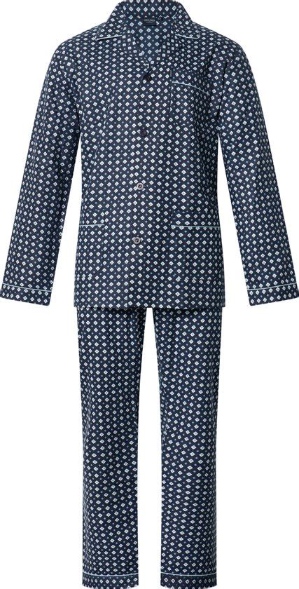 Gentlemen Heren Flanel Pyjama Marine Met Print Maat 48 Bol