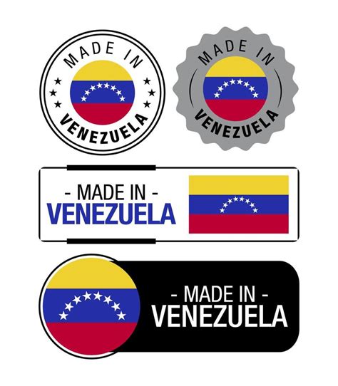 Set Of Made In Venezuela Labels Logo Venezuela Flag Venezuela