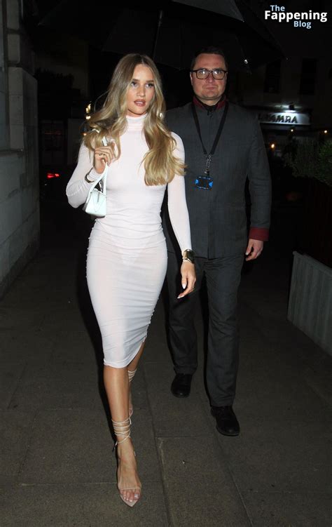 Rosie Huntington Whiteley Displays Her Tits Butt In A See Through Pink Dress 82 Photos