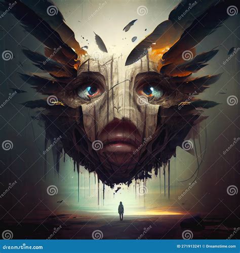 Nightmare Spooky Surreal Halloween Illustration Stock Illustration