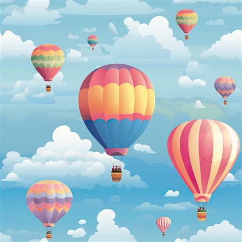 Premium Photo Vibrant Hot Air Balloons Floating In A Cloudy Sky