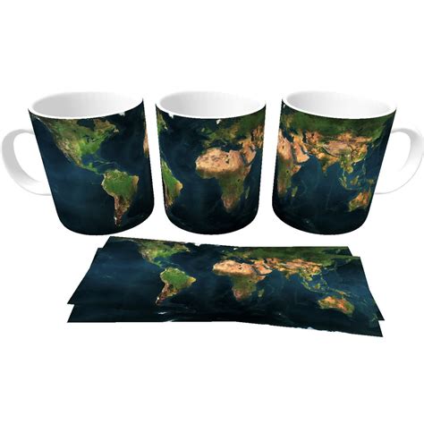 Caneca De Porcelana Mapa Mundi Terreno Shopee Brasil