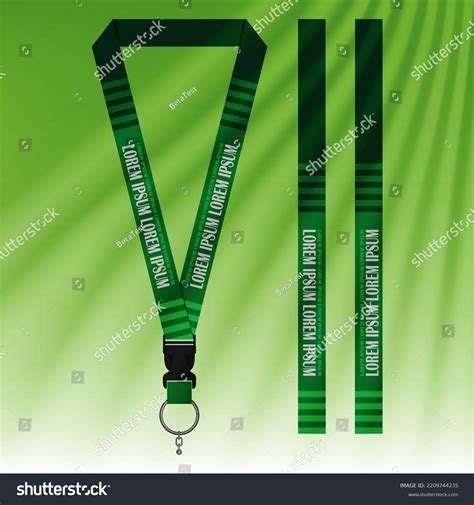 Green Lanyard Template Set All Company Stock Vector Royalty Free