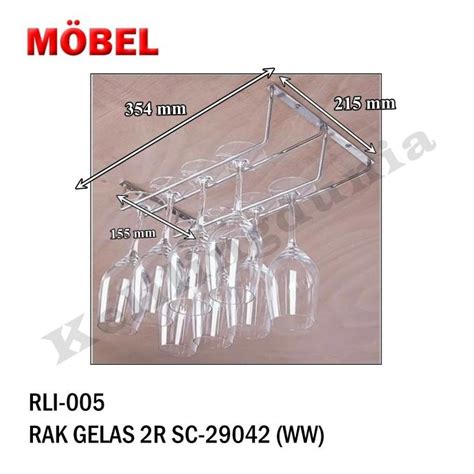 Jual Rak Gantung Gelas Wine Gantungan Gelas SS Stainless Steel 2 Jalur