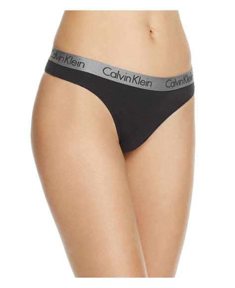 Lyst Calvin Klein Radiant Cotton Thong In Black