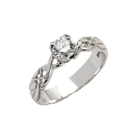 18K White Gold Diamond Irish Celtic Engagement Ring - Fallers.ie ...