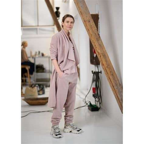 Henriette Steffensen High Neck Nude Waterfall Long Fleece Cardigan In Nude