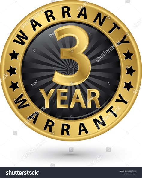 Year Warranty Golden Label Vector Stock Vector Royalty Free