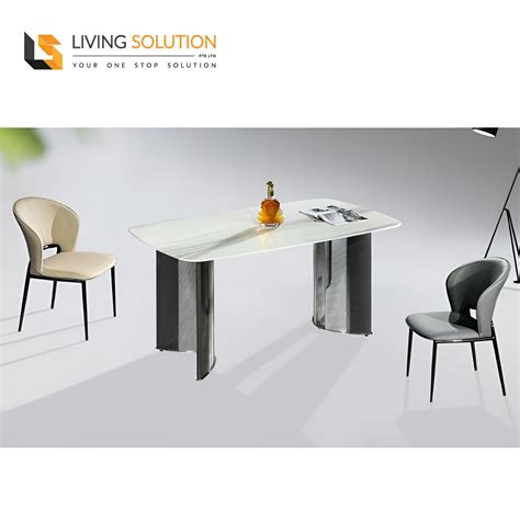 Fay Sintered Stone Top Dining Table - Living Solution Pte Ltd