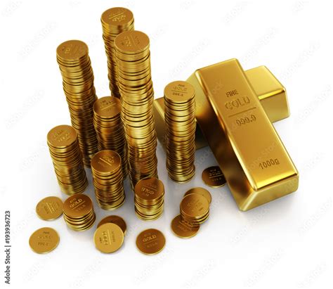 gold bars and golden coins Stock Illustration | Adobe Stock