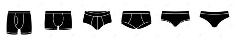 Collection Of Mens Underwear Icons In Vector Illustration With