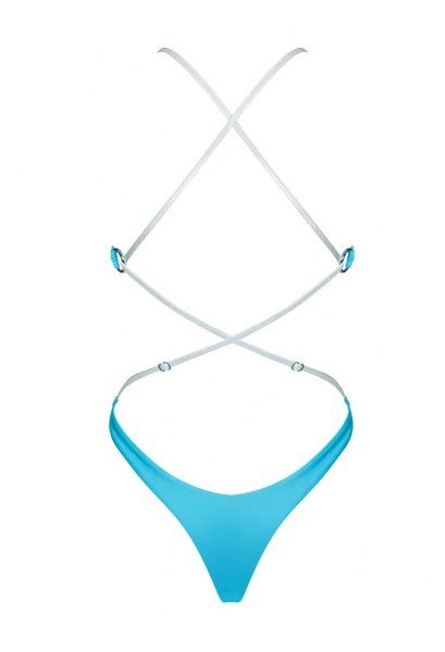 Badeanzug bauchfrei mit überkreuzten Trägern blau Bademode Club Hot Fashion Odretto