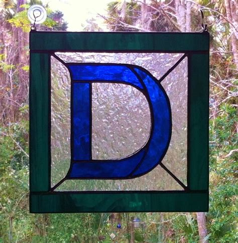 Letter D Initial Custom Stained Glass Suncatcher