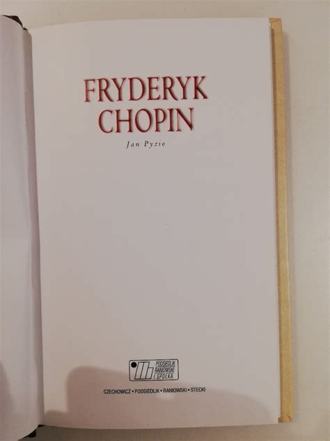 Fryderyk Chopin Jan Pyzio Krak W Kup Teraz Na Allegro Lokalnie