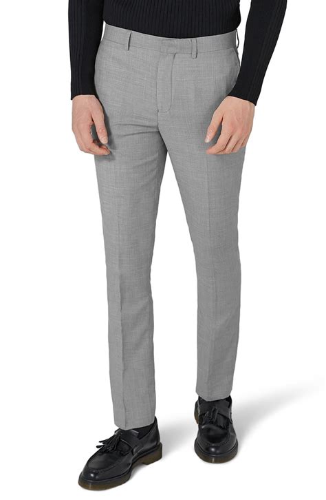 TOPMAN Como Skinny Fit Grey Suit Pants In Gray For Men Lyst