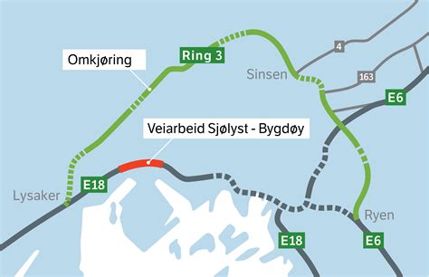 Redusert kapasitet og kø på E18 ved Sjølyst og Bygdøy i sommer ...