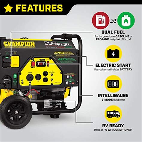 Champion Power Equipment 4750 Watt Electric Start Dual Fuel RV Ready